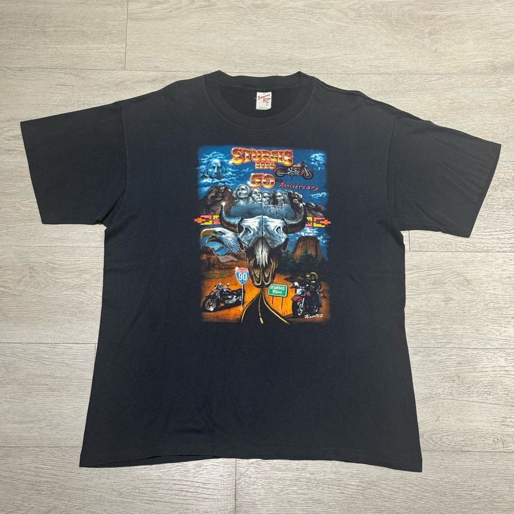 Vintage Sturgis Black Hills Rally 50th Annual T Shirt Tennessee River Size XL